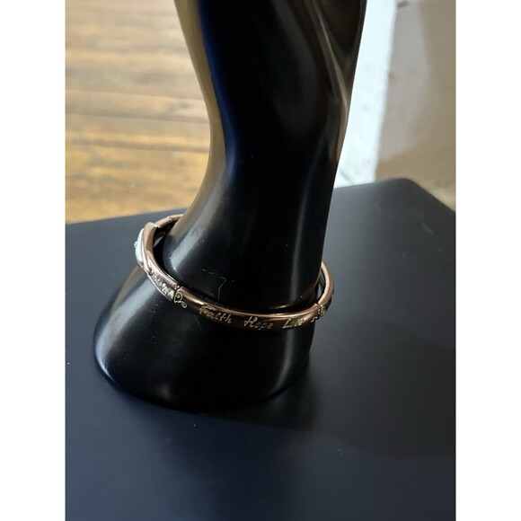 Copper Color Bracelet Faith Hope Love Religious 8” - Picture 2 of 8